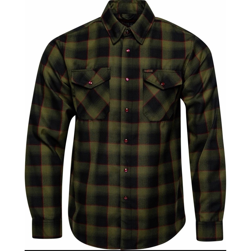 Dixxon Flannel Co Elm St 2.0 Mens XLT Green‎ Black Red Plaid Button Up Shirt